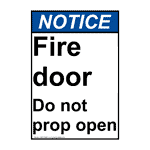 Portrait ANSI Fire Door Do Not Prop Open Sign ANEP-28485