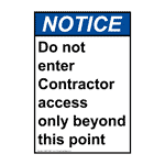 Portrait ANSI Do Not Enter Contractor Access Sign ANEP-34611