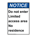 Portrait ANSI Do Not Enter Limited Access Area Sign ANEP-50346