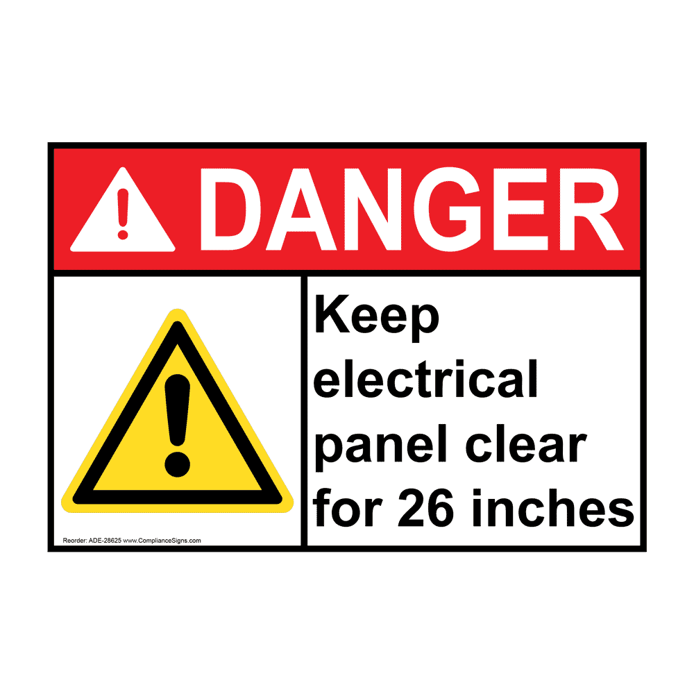 Keep Electrical ANSI Keep Electrical Panel Clear Sign With Symbol ADE-28625