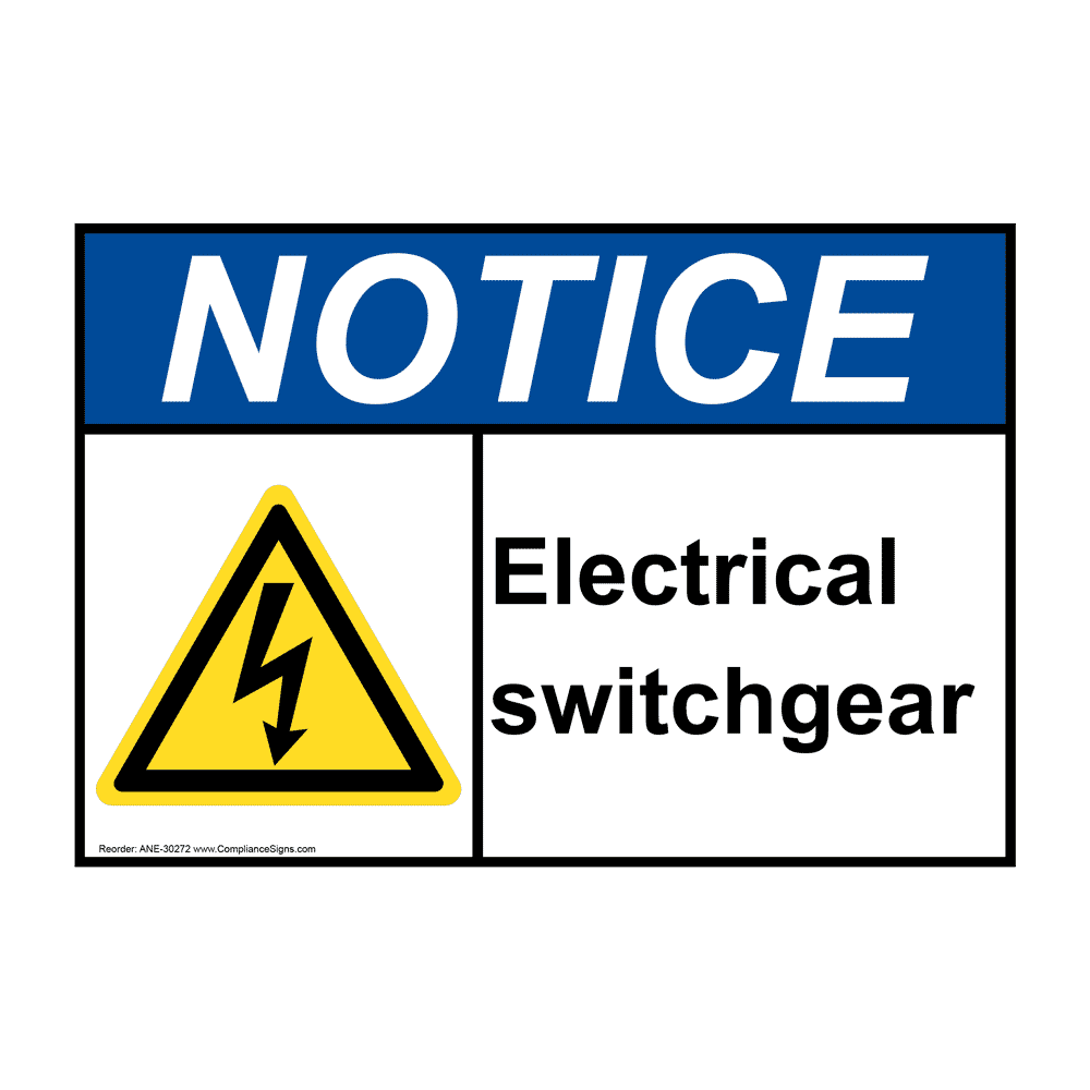 ANSI Electrical Switchgear Sign With Symbol ANE30272