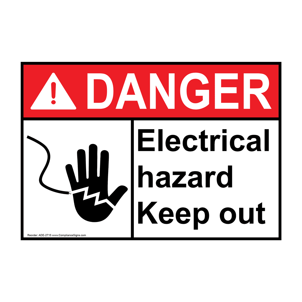 ANSI DANGER Electrical Hazard Keep Out Sign with Symbol ADE-2715