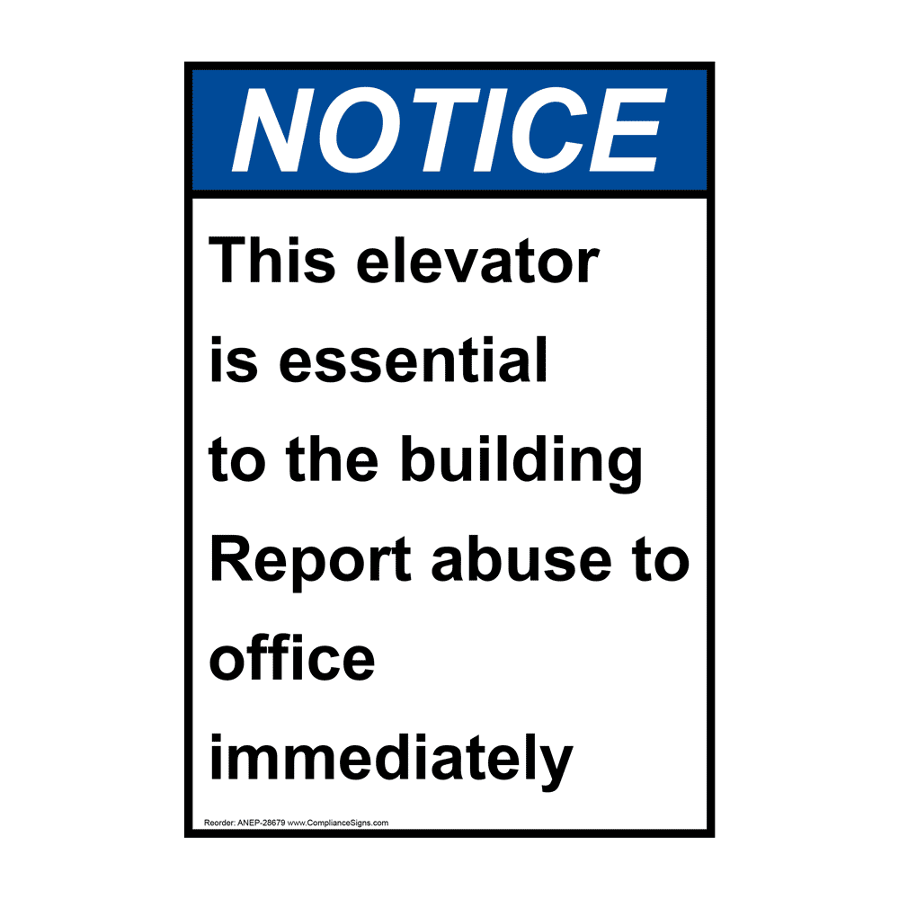 Portrait ANSI Elevator Out Of Order Sign With Symbol ANEP28682