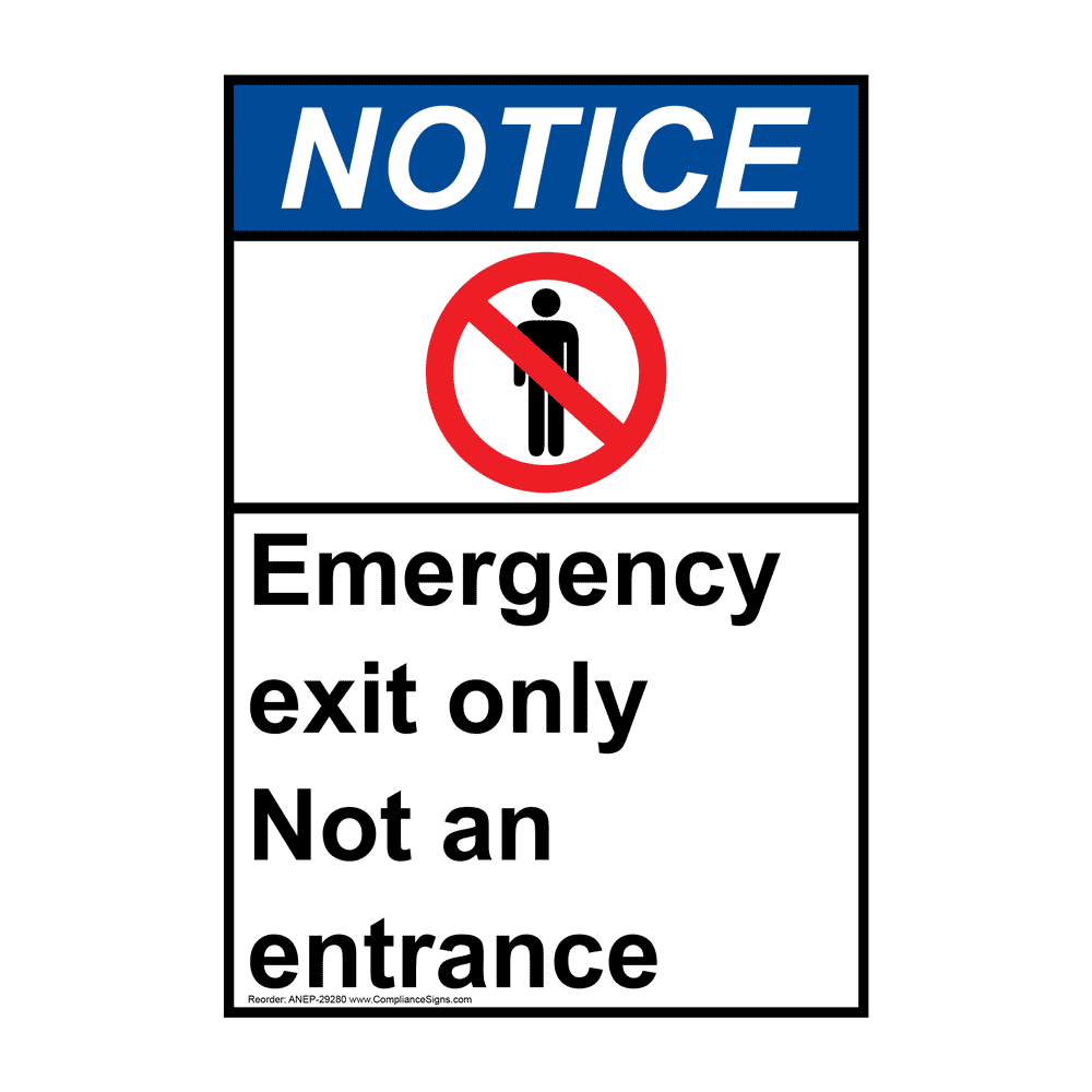 Portrait ANSI Take Stairs Down To Emergency Exits Sign ANEP33345