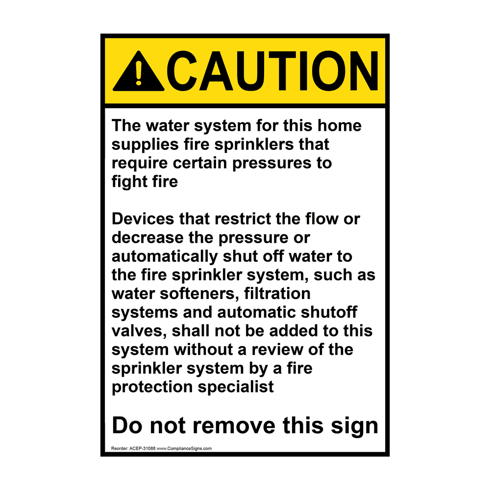 Portrait ANSI 18" Clearance From Sprinkler Head Sign ADEP30882