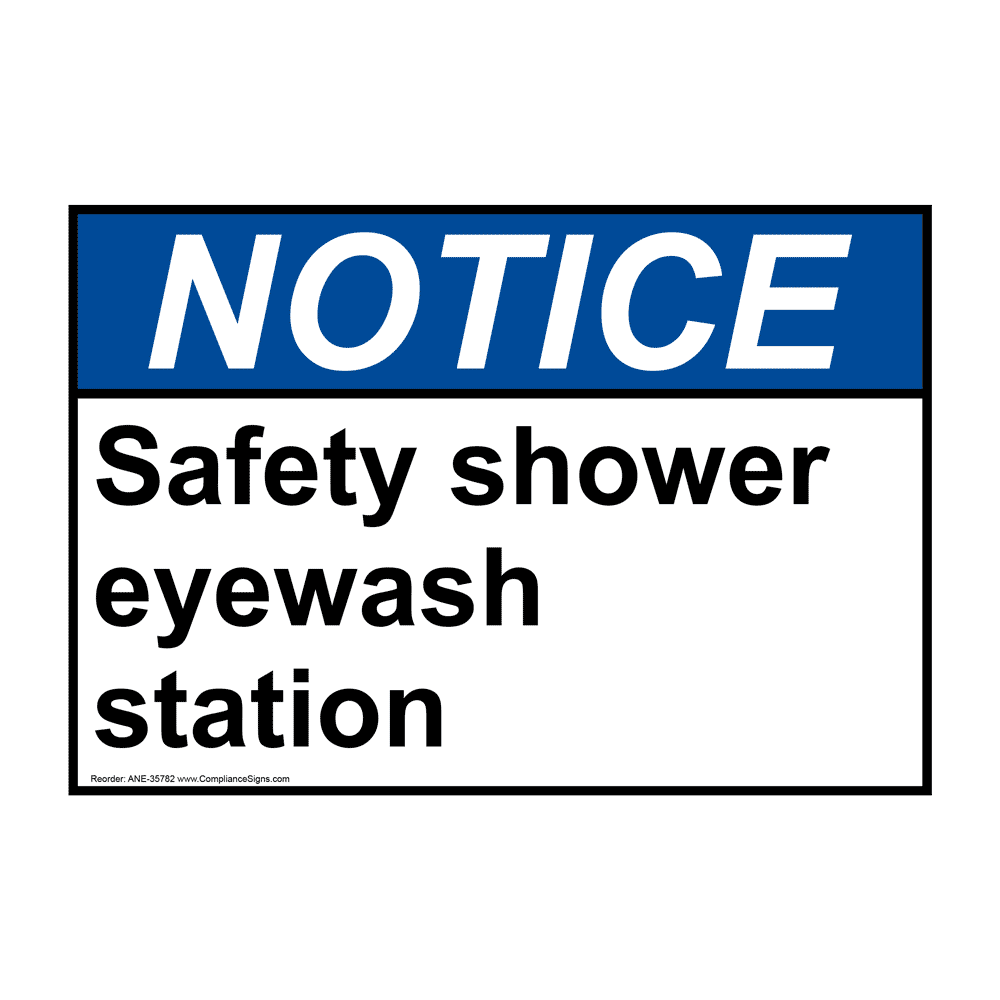 ANSI Safety Shower Eyewash Station Sign ANE35782