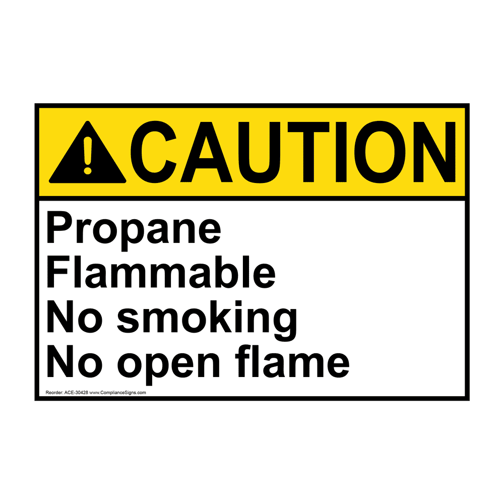 ANSI Propane Flammable No Smoking No Open Flame Sign ACE30428