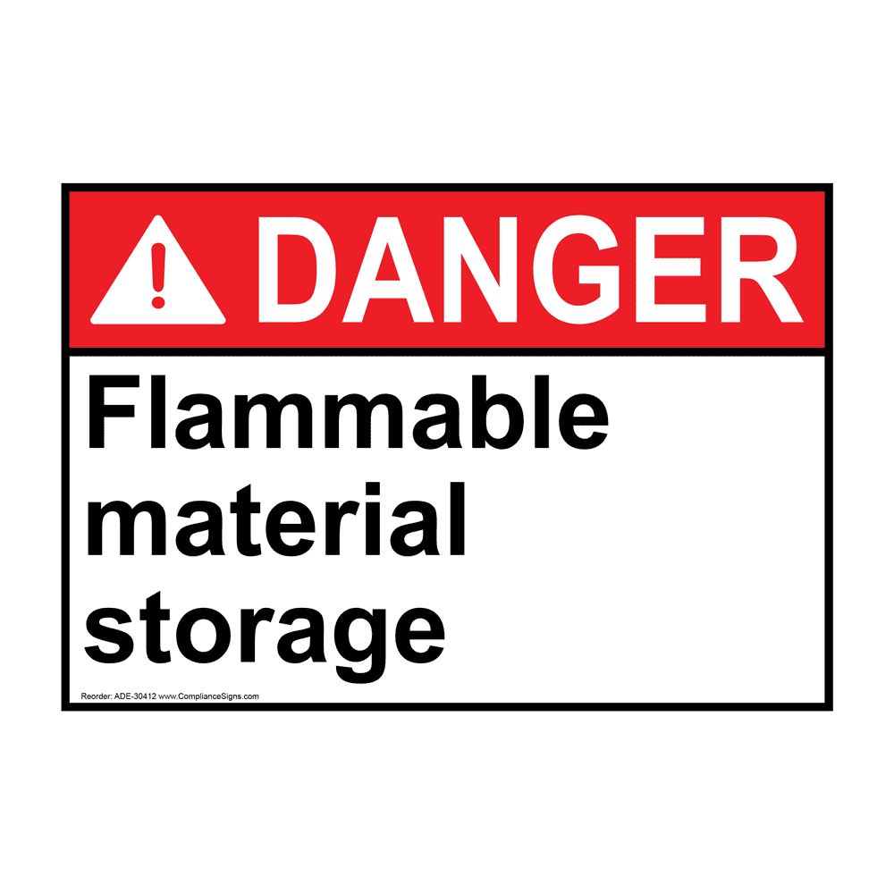 ANSI Flammable Material Storage Sign ADE30412