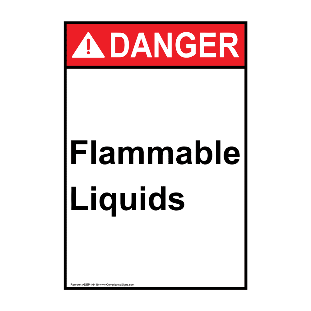 Portrait Flammable Liquids Sign NHEP3090 Hazmat
