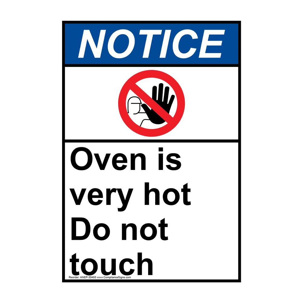 Portrait Oven Is Very Hot Do Not Touch Sign With Symbol NHEP30493