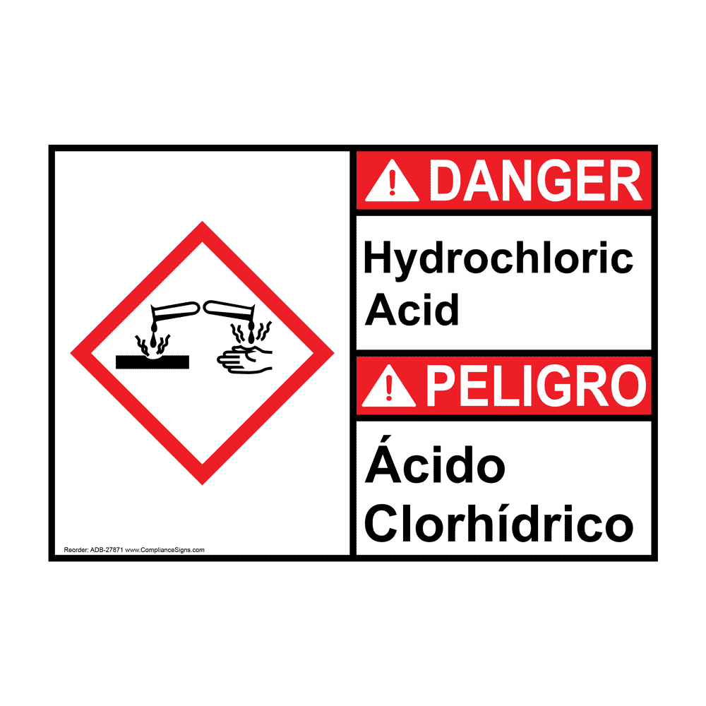 Hydrochloric Acid Sign ADE27871 Hazmat Acid