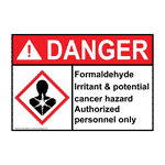 Formaldehyde Irritant And Cancer Hazard Sign ADE-27858 Hazmat Cancer