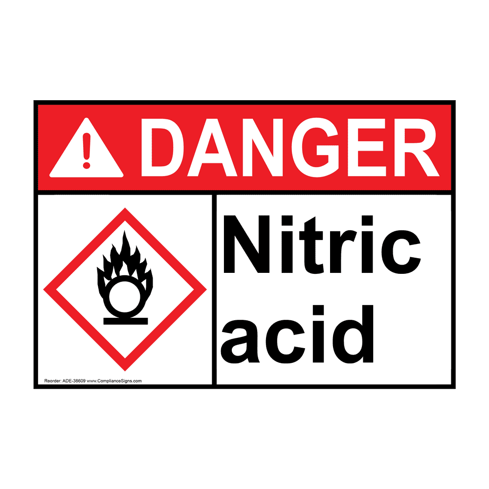 ANSIGHS Nitric Acid Sign With Symbol ADE38610