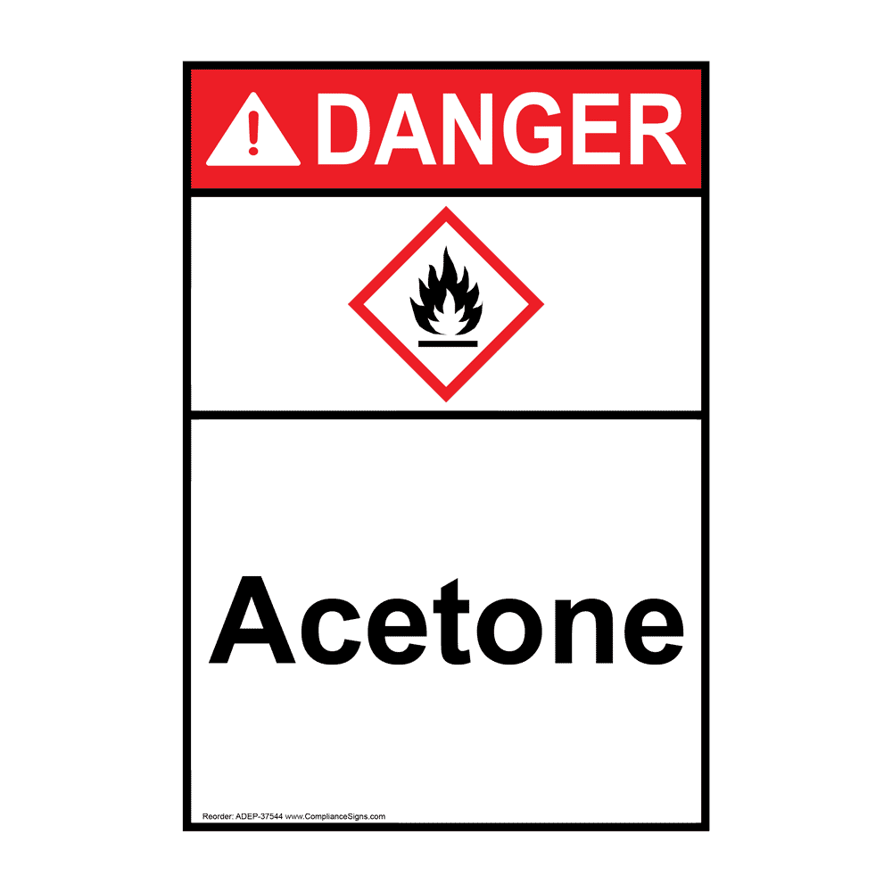 Portrait ANSIGHS Acetone Sign With Symbol ADEP37544