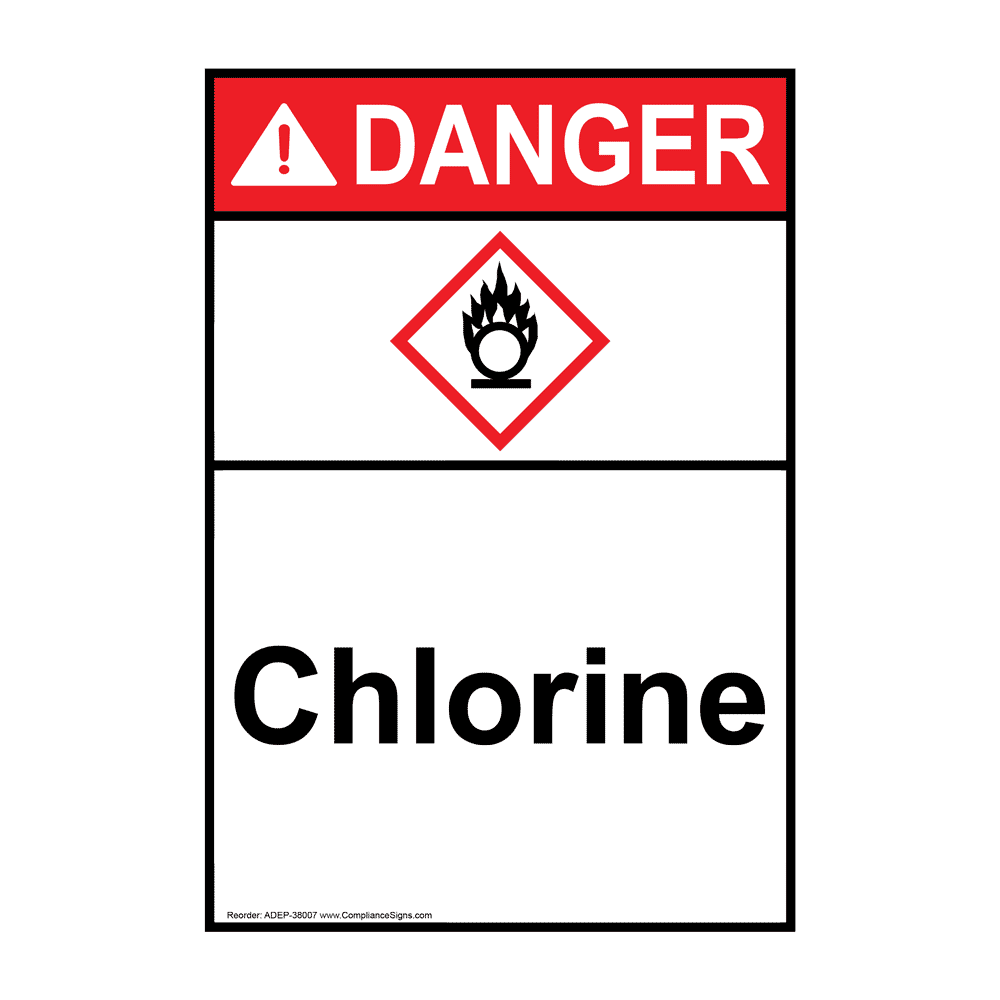 Portrait ANSIGHS Chlorine Sign With Symbol ADEP38008