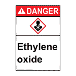 Portrait ANSI-GHS Ethylene Oxide Sign With Symbol ADEP-38328