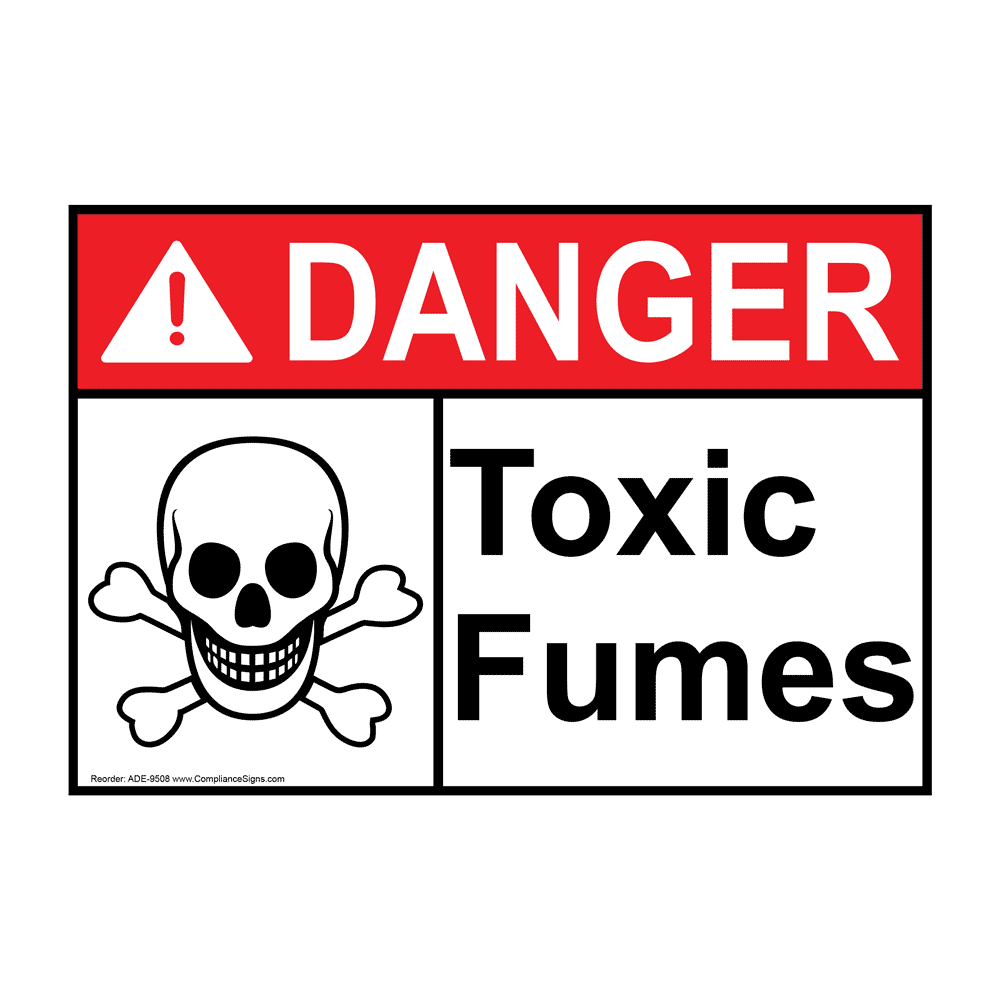 ANSI DANGER Toxic Fumes Sign ADE9508 Hazardous Gas / Gas Lines