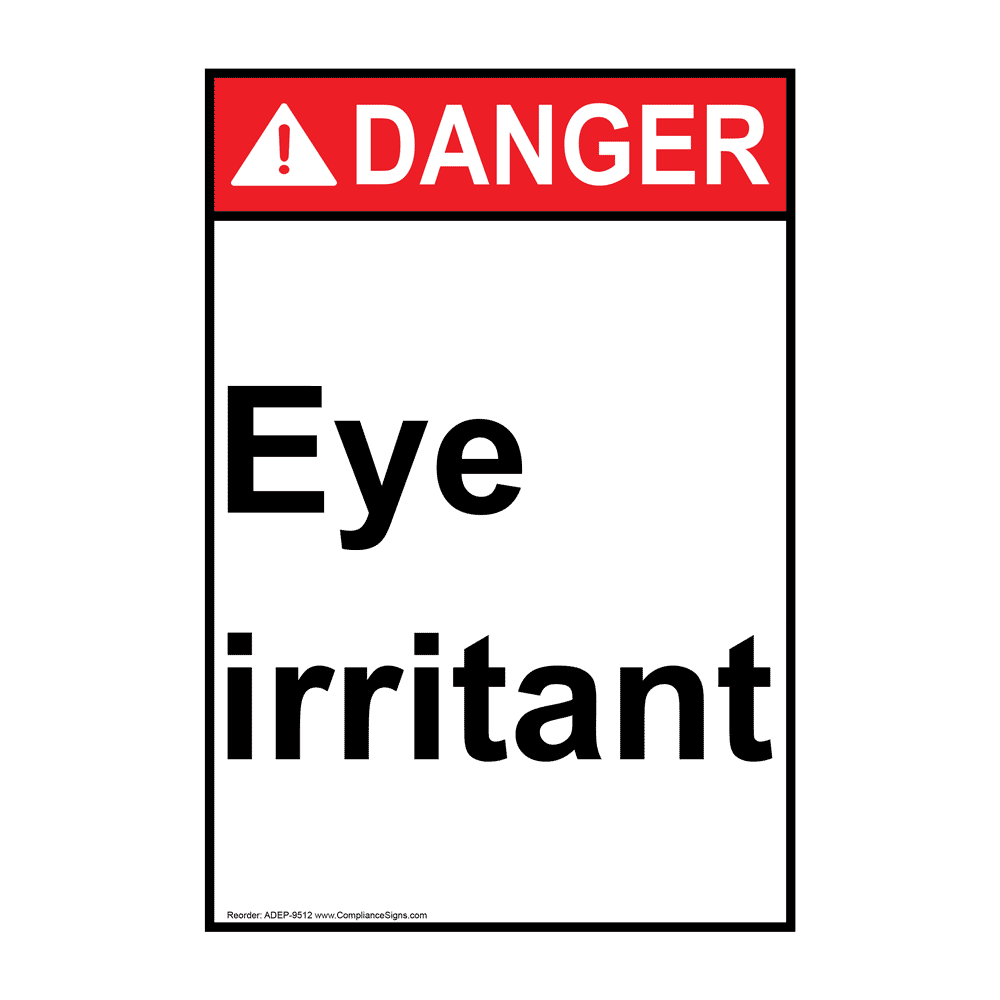Portrait ANSI DANGER Eye irritant Sign ADEP-9512