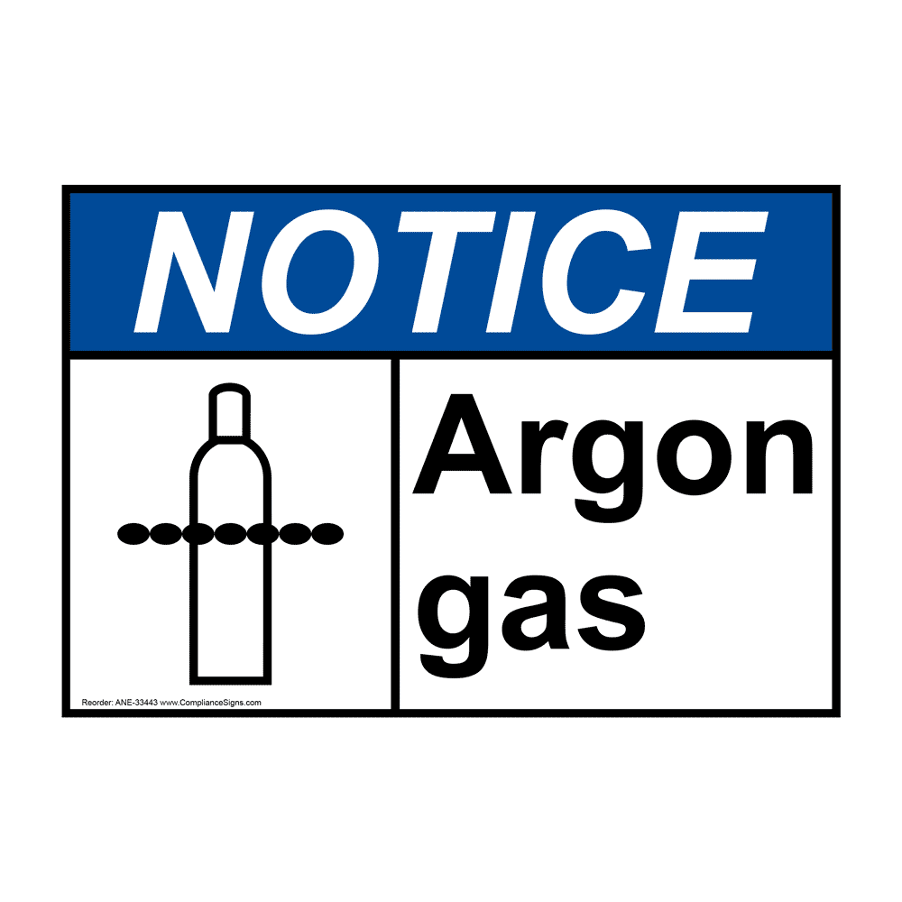 ANSI Argon Gas Sign With Symbol ANE33443