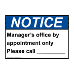 By Appointment Only Safety Signs from ComplianceSigns.com