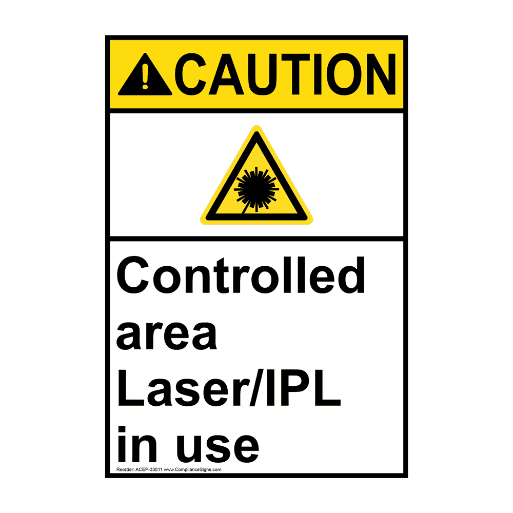 ANSI Controlled Area Laser/IPL In Use Sign With Symbol ACE33011