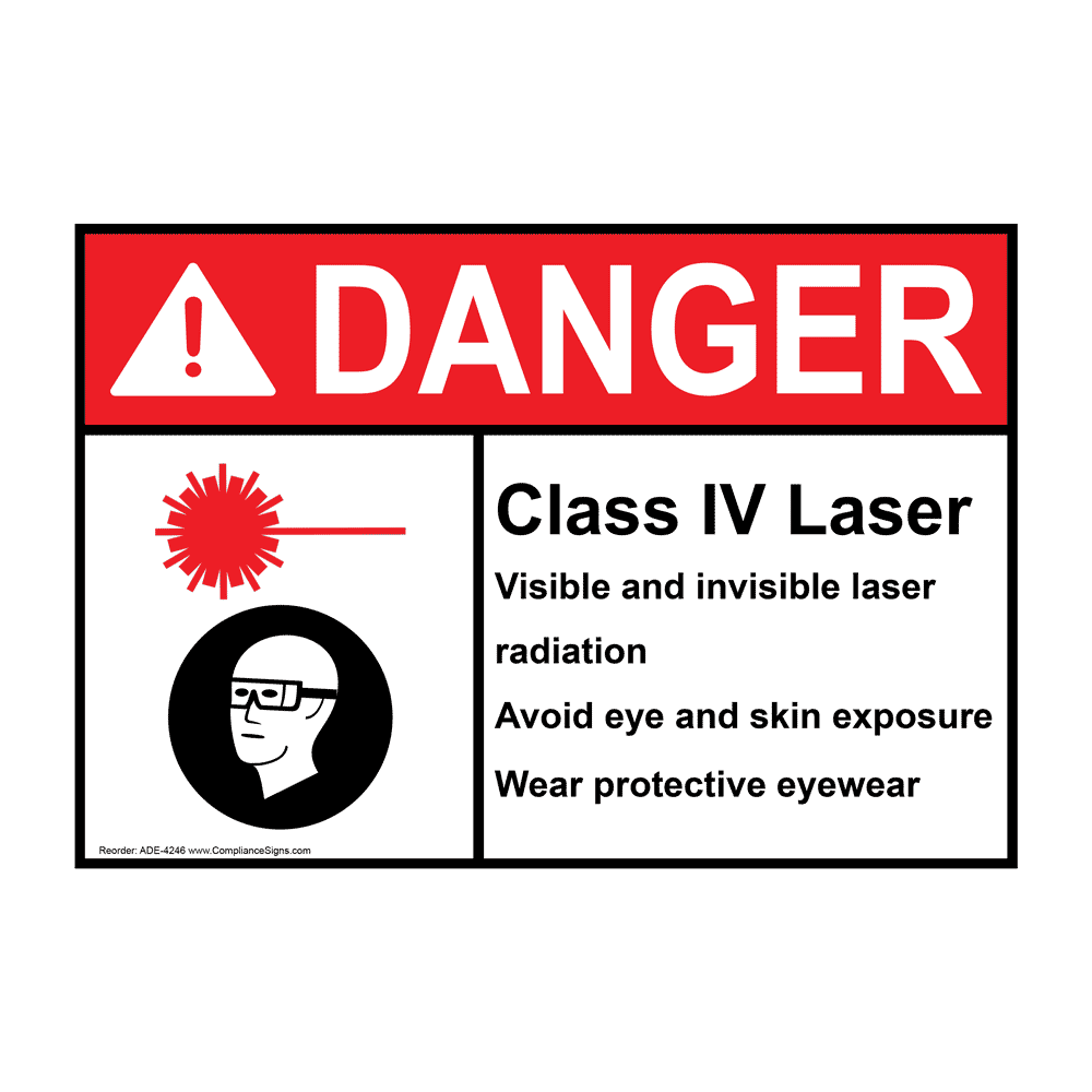 ANSI DANGER Class Iv Laser Visible And Invisible Sign ADE4246 Laser