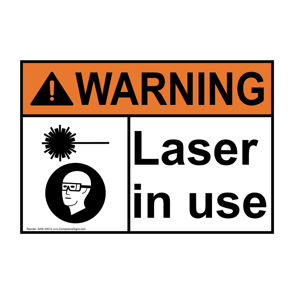 ANSI Laser In Use Sign With Symbol AWE 33014