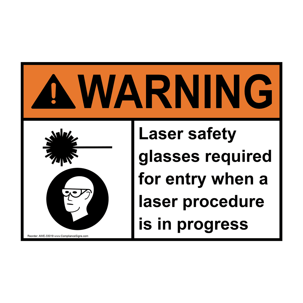 Portrait ANSI Laser Safety Glasses Sign With Symbol AWEP33019