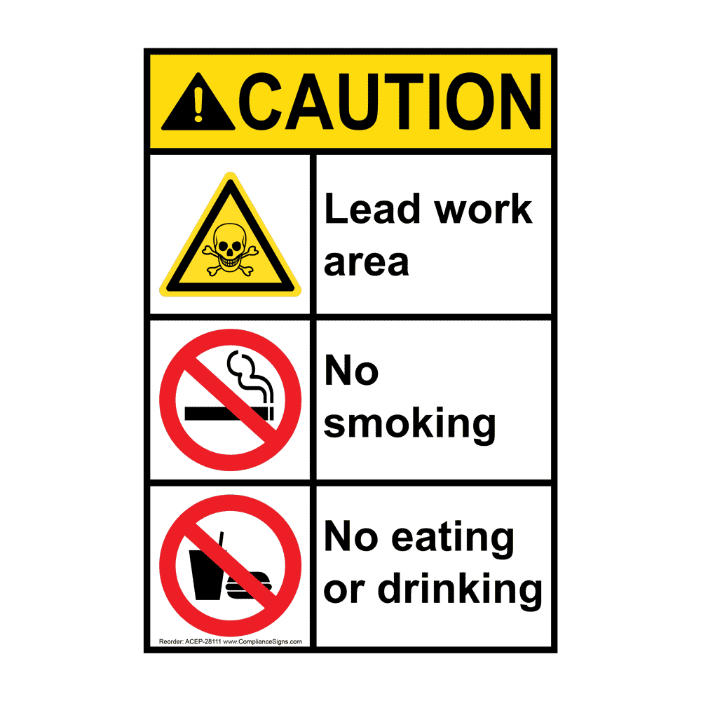 Portrait ANSI DANGER Lead Paint Hazard No Sanding, Sign ADEP26960