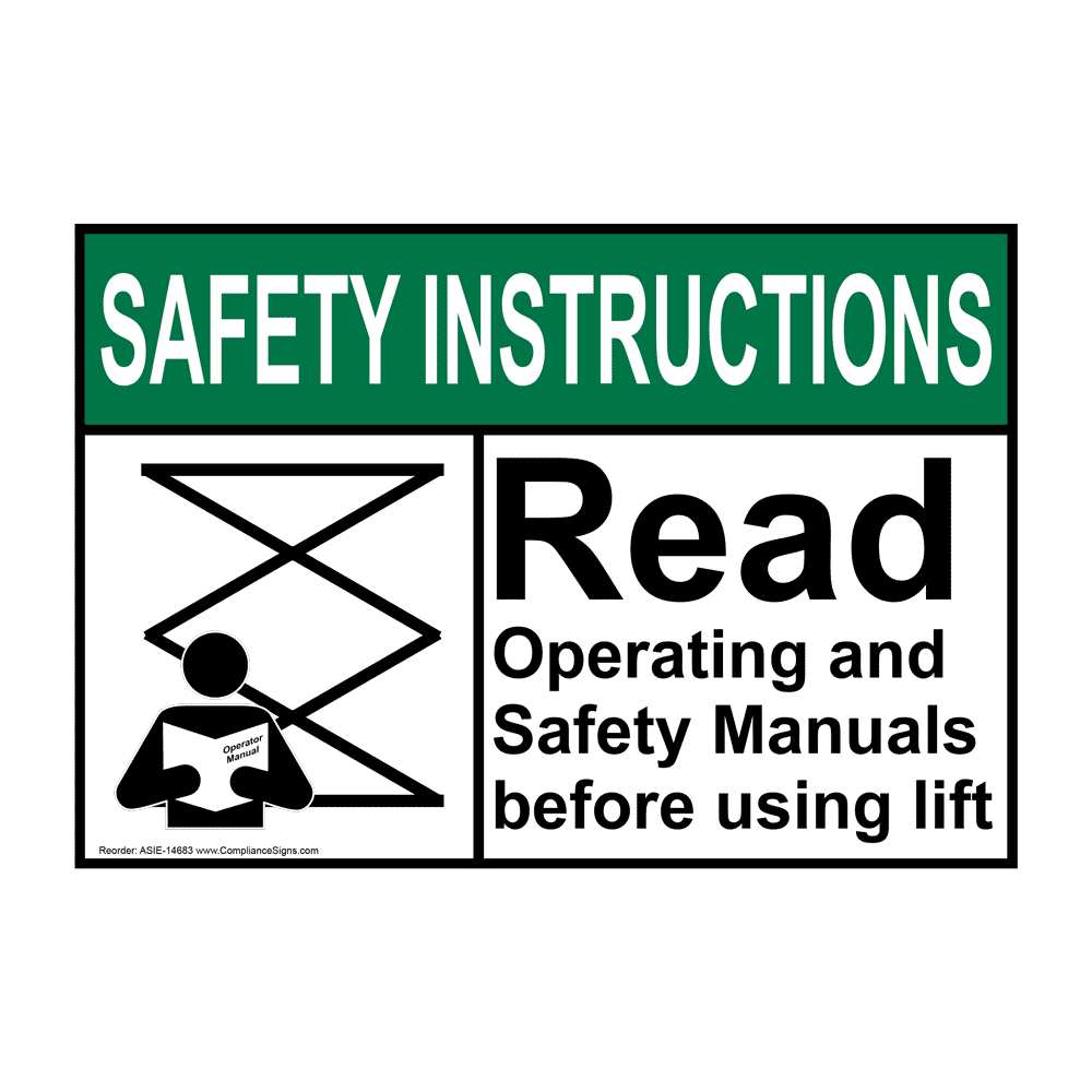 ANSI Read Operating And Safety Manuals Sign With Symbol ASIE 14683