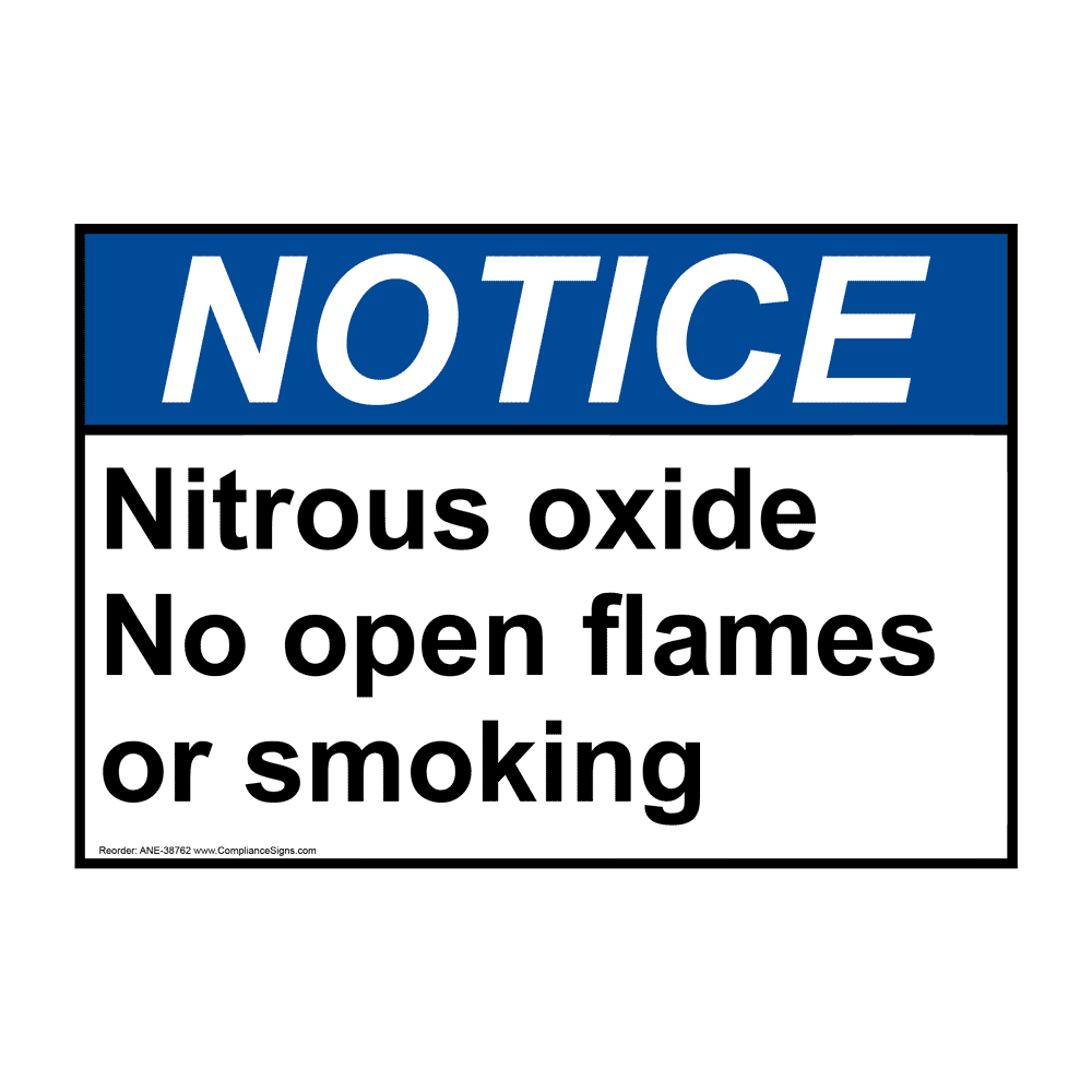 Weatherproof Plastic Vertical OSHA Danger Nitrous Oxide Sign with