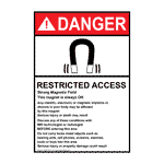 Portrait ANSI DANGER Restricted Access Strong Magnetic Field Sign ADEP-8414