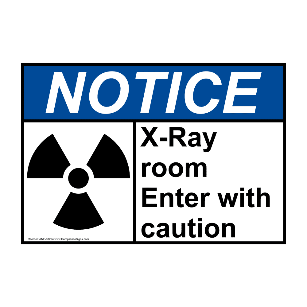 ANSI XRay Room Enter With Caution Sign With Symbol ANE33224