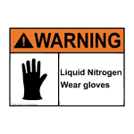 ANSI Liquid Nitrogen Wear Gloves Sign AWE-9519