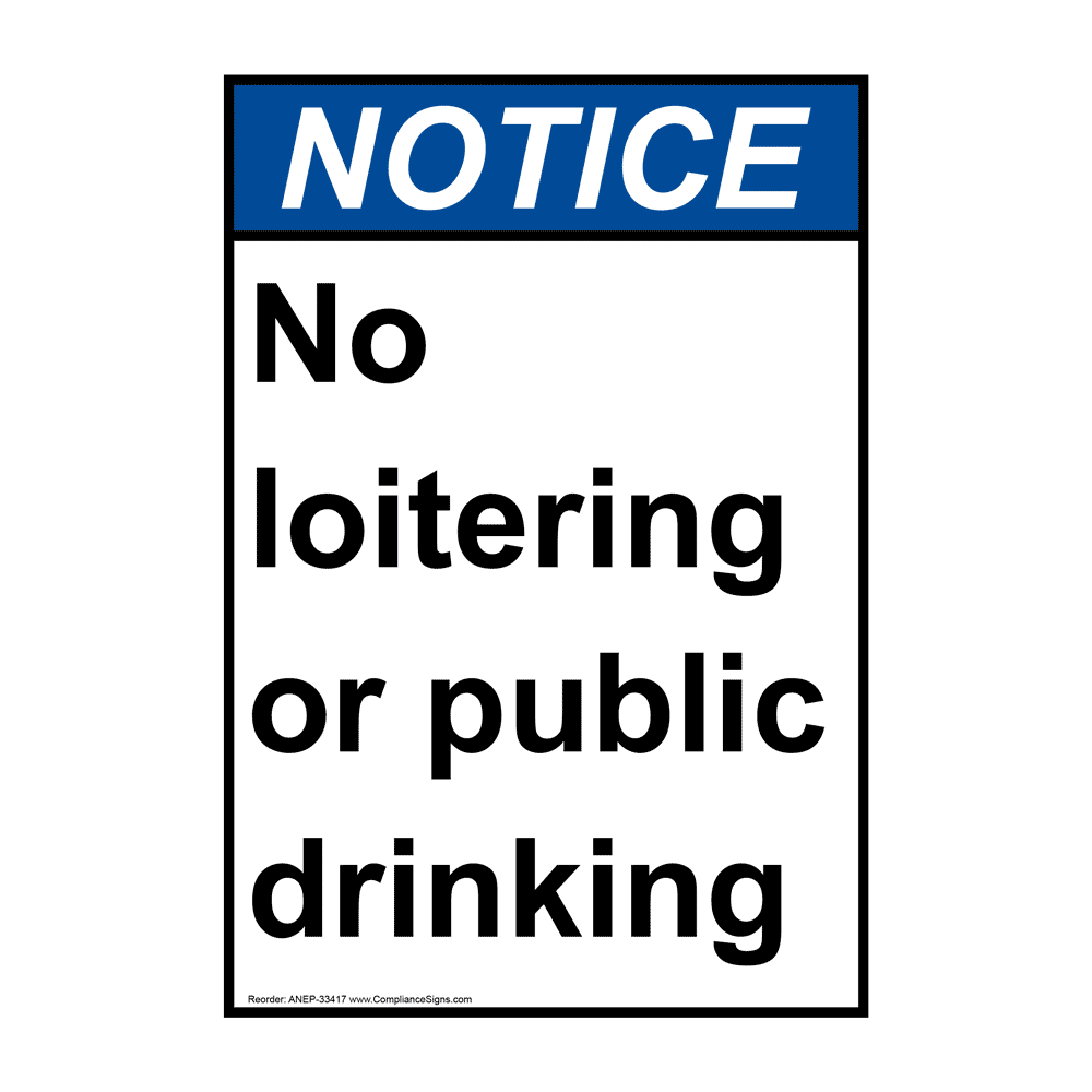Portrait No Loitering Is Allowed On Or In Sign NHEP33375_BLU