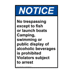 Portrait ANSI No Trespassing Except To Fish Sign ANEP-34485