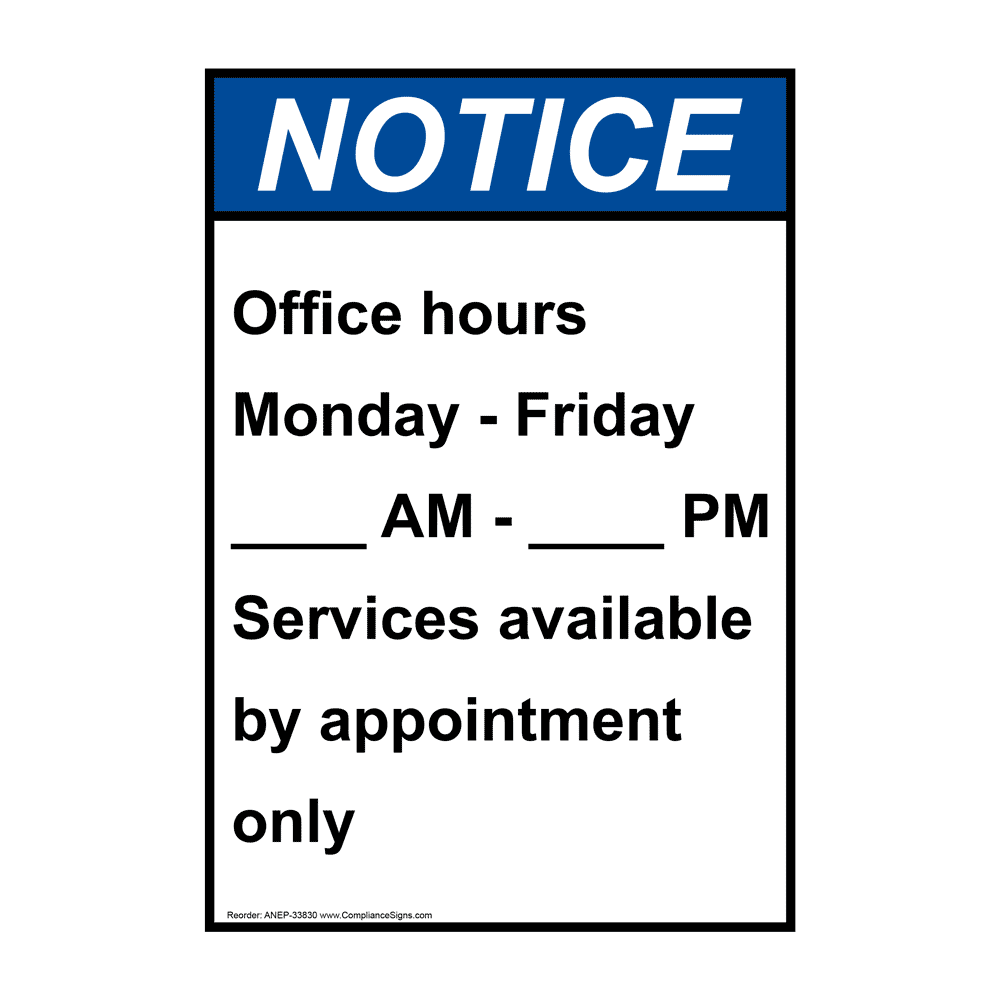 ansi-office-hours-monday-friday-am-sign-ane-33830