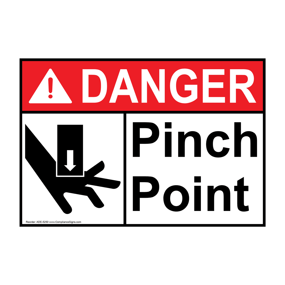 ANSI DANGER Pinch Point Sign with Symbol ADE-5250