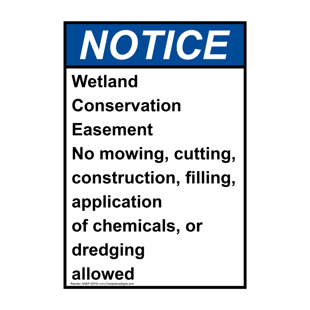 Portrait ANSI Wetland Conservation Easement Sign ANEP30743