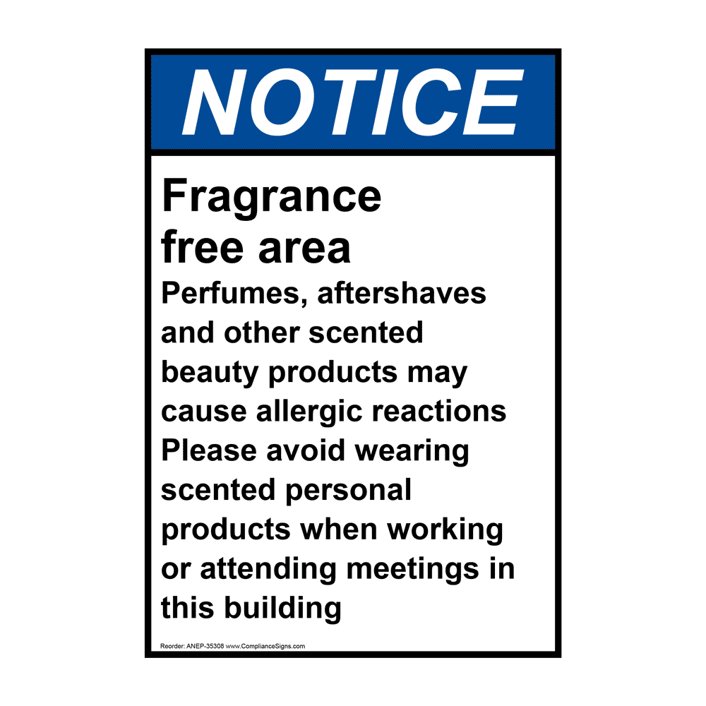 Portrait ANSI Fragrance Free Area Perfumes, Sign ANEP35308