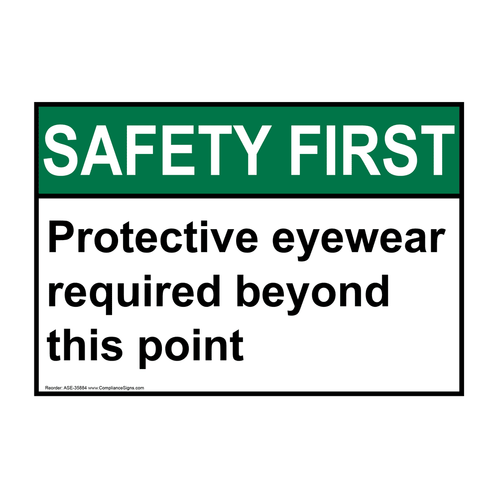 ANSI Protective Eyewear Required Beyond This Point Sign ASE35884