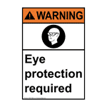 Portrait ANSI WARNING Eye Protection Required Sign AWEP-2960 PPE PPE - Eye