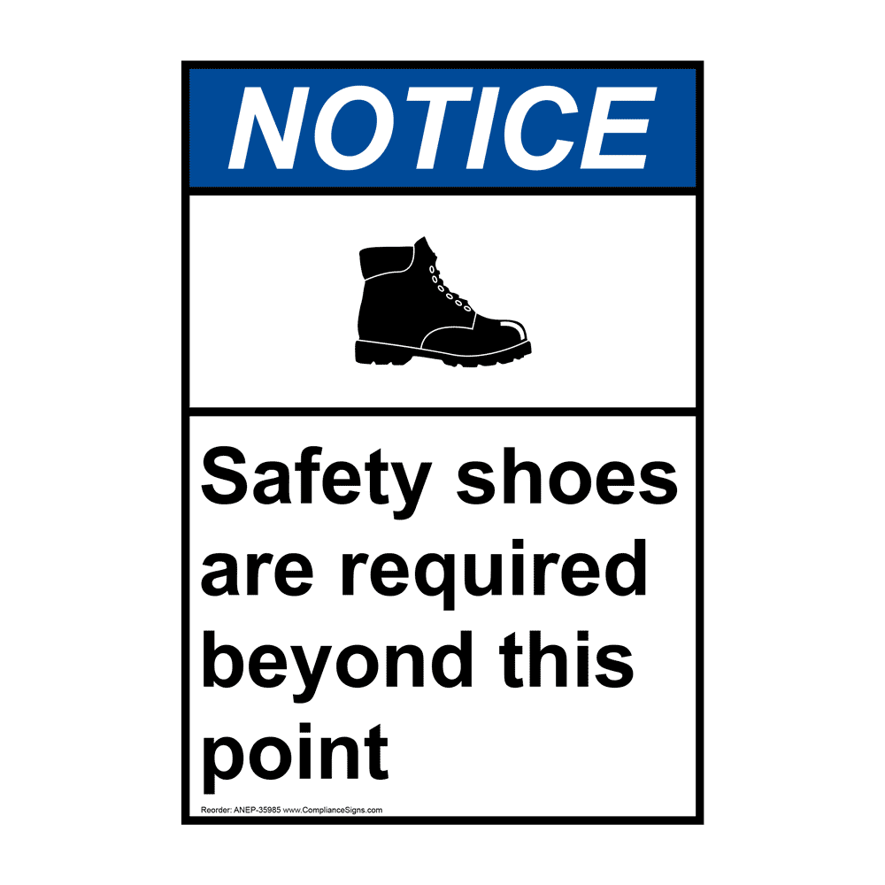 ANSI Safety Shoes Are Required Beyond Sign With Symbol ANE35985