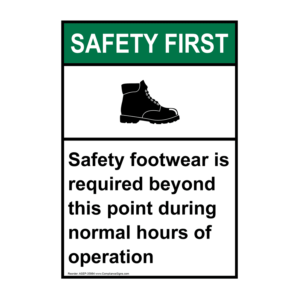 ANSI Safety Footwear Is Required Sign With Symbol ASE35984