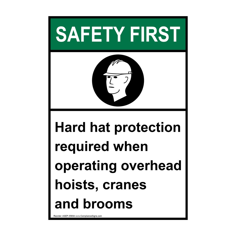ANSI Hard Hat Protection Required Sign With Symbol ASE35934