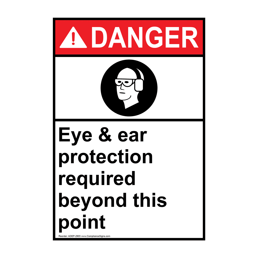 Portrait ANSI DANGER Sulfuric Acid PPE Required Sign ADEP28129 PPE