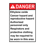 Portrait ANSI Ethylene Oxide Cancer Hazard And Sign ADEP-36301