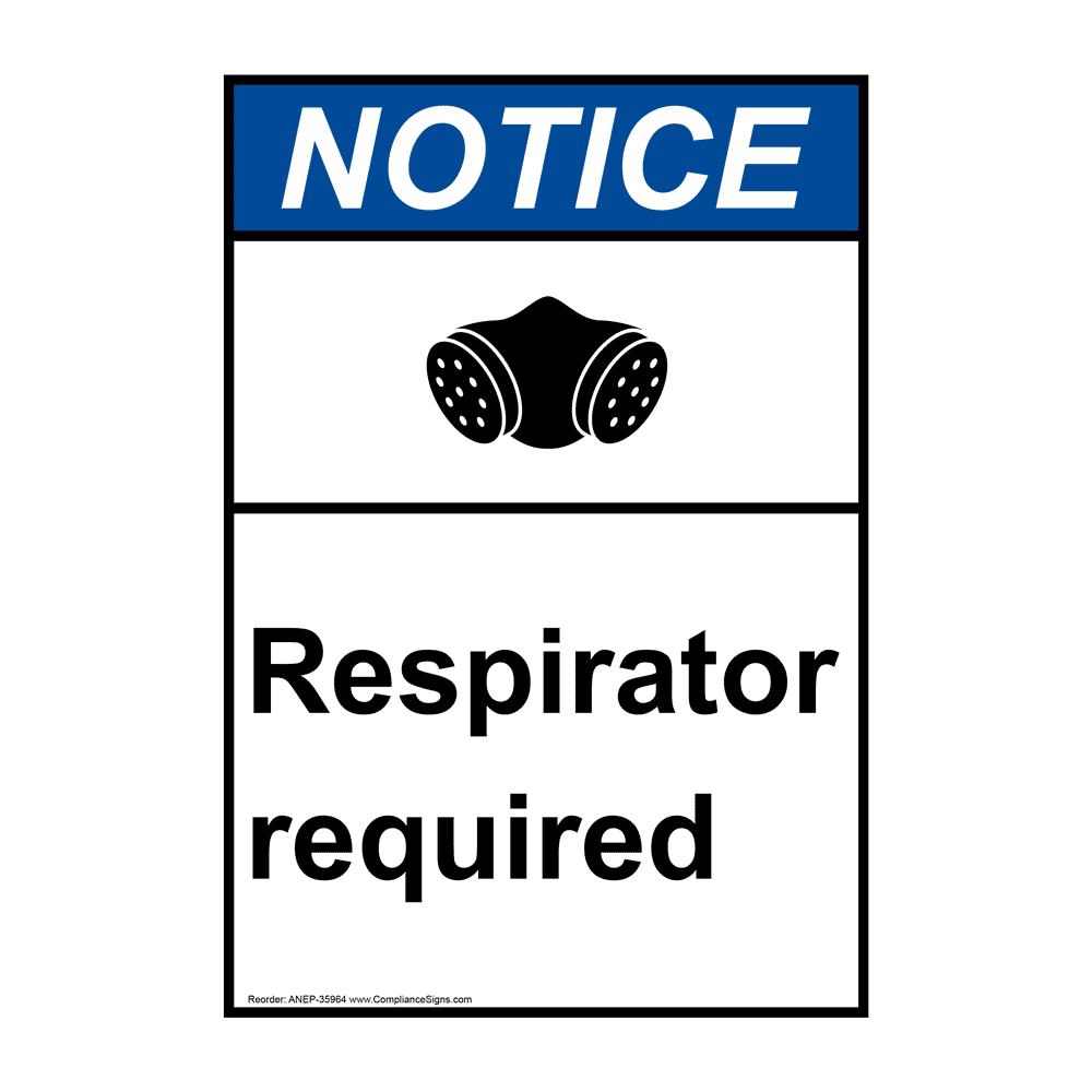 ANSI Respirator Required Sign With Symbol ANE35964