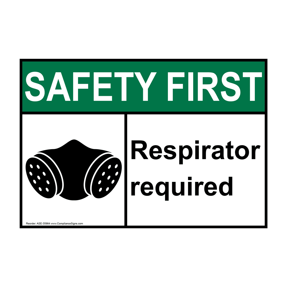 ANSI Respirator Required Spray Painting Sign With Symbol ASE35982