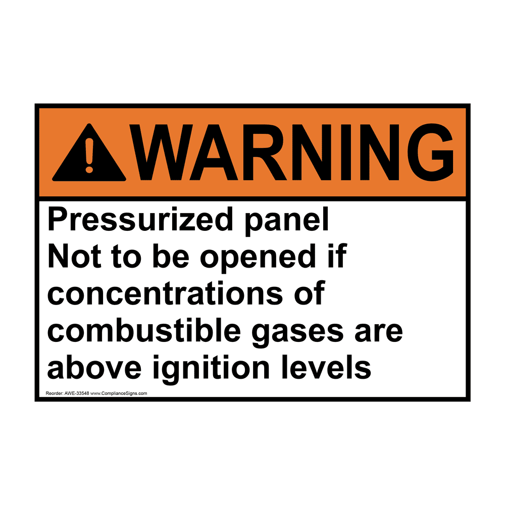 ANSI Accumulator Is Under High Pressure Sign With Symbol AWE33435